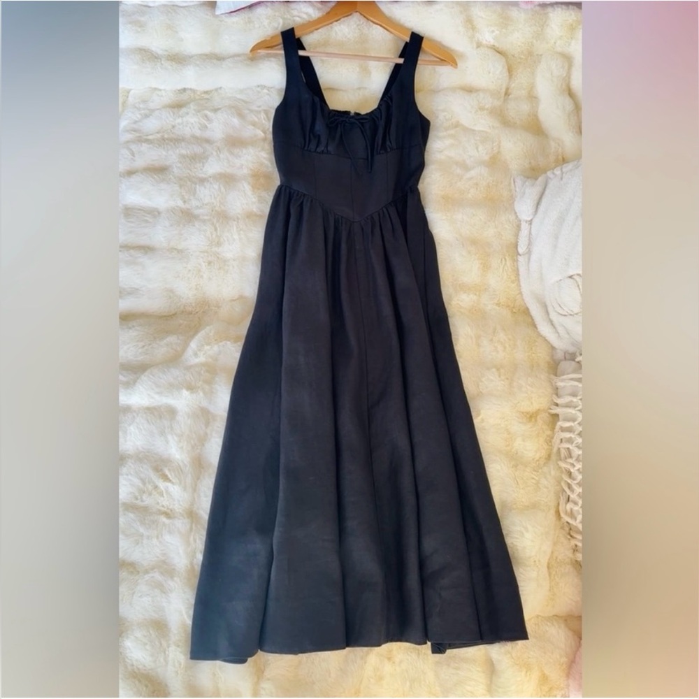 Reformation Balia Linen Dress in Black. Brand new without tags,  never worn. - Picture 8 of 13